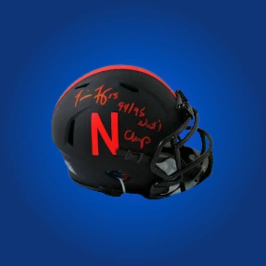Tommie Frazier autographed Nebraska Cornhuskers mini helmet—ideal for Nebraska fans and Frazier memorabilia seekers.