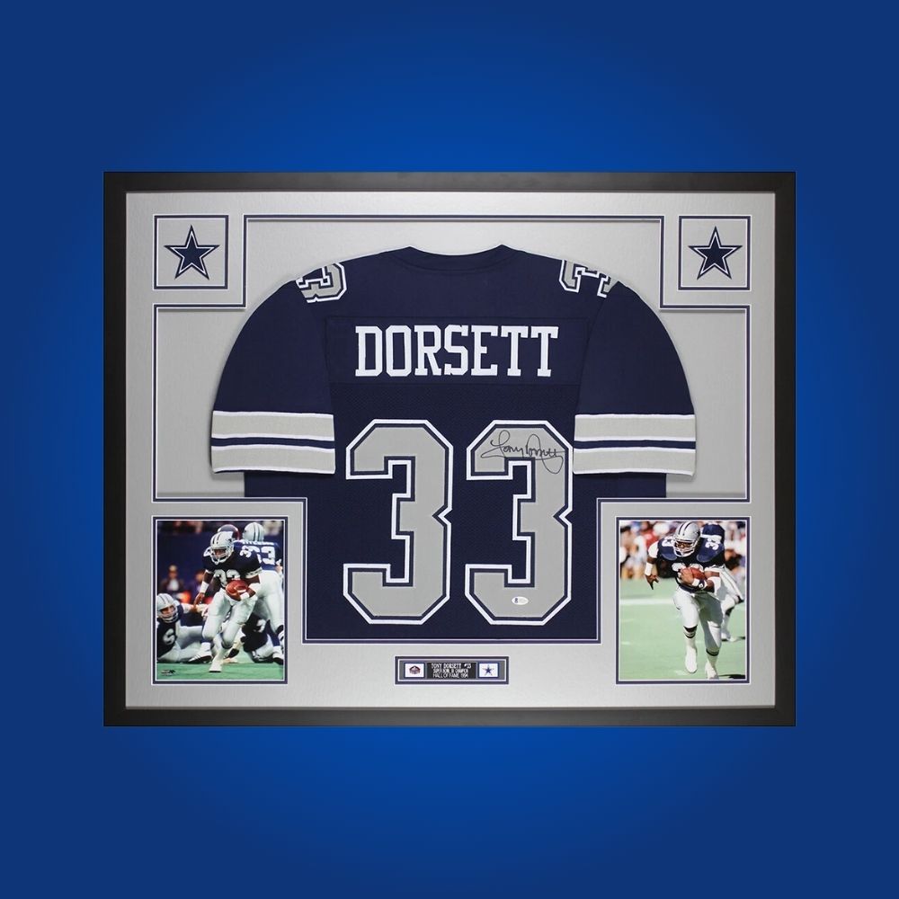 Tony Dorsett  Signed Full Framed Custom Dallas Cowboys Jersey