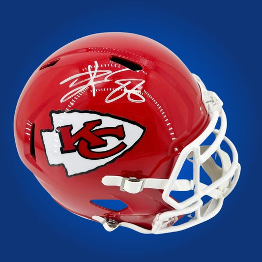 Travis Kelce signed Kansas City Chiefs red speed replica helmet