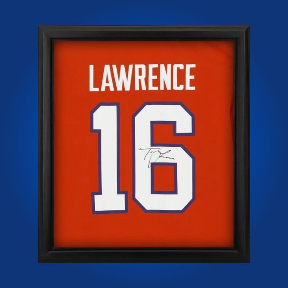 Trevor Lawerence Signed Full Framed Custom Clemson Tigers Jersey – autographed memorabilia, Clemson’s championship quarterback collectible, for true Tigers fans.