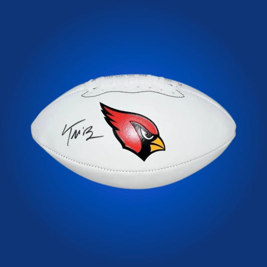 Trey McBride autographed Arizona Cardinals logo football, a must-have for fans, certified authentic for your memorabilia collection.