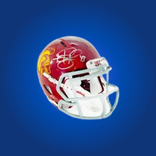 Troy Polamalu signed USC Trojans mini helmet—prized collectible for USC fans and Polamalu enthusiasts.