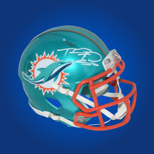 Miami Dolphins mini helmet signed by Tua Tagovailoa with Certificate of Authenticity