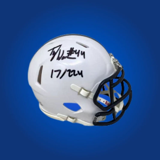 Ty Warren signed Penn State Nittany Lions mini helmet—unique collectible for Penn State fans and memorabilia seekers.