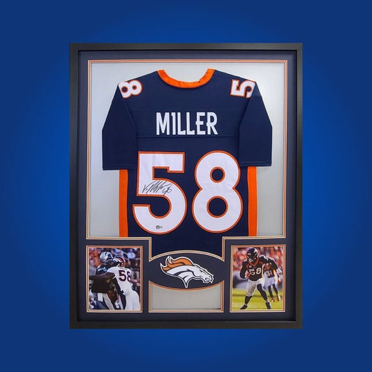 Von Miller Signed Full Framed Custom Denver Broncos Jersey