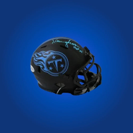 Tennessee Titans mini helmet signed by Warren Moon with Certificate of Authenticity.