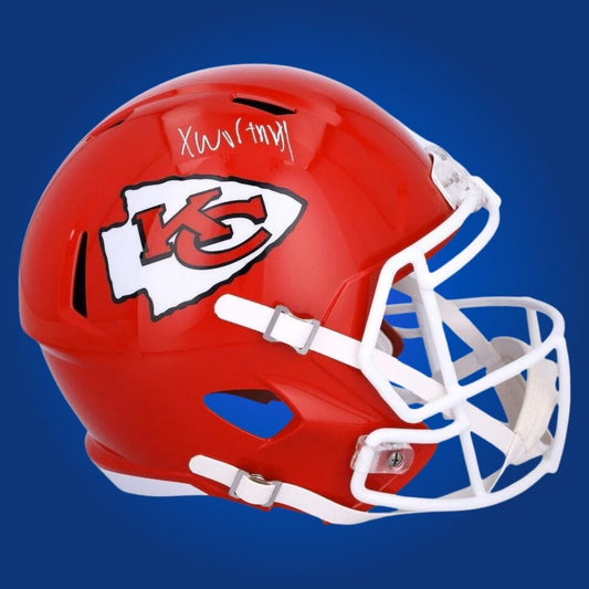 Xavier Worthy signed Kansas City Chiefs red speed replica helmet