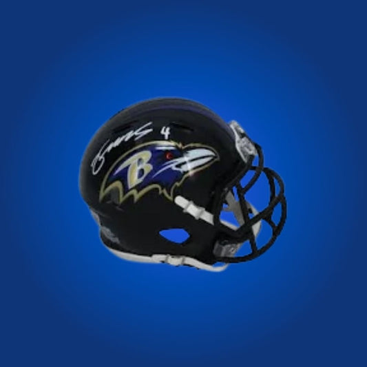 Baltimore Ravens Black Speed Mini Helmet autographed by Zay Flowers, certified authentic