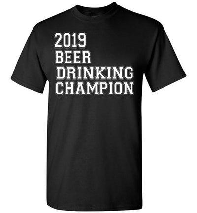 SportsMarket Premium Clothing Line-St. Paddy's Day Tshirt-2019 Beer Drinking Champion-Tshirt-Teescape-Black-S-SportsMarkets
