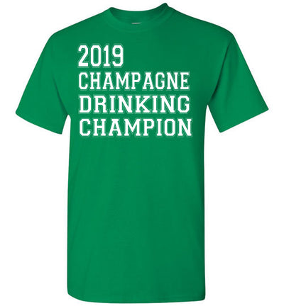SportsMarket Premium Clothing Line-St. Paddy's Day Tshirt-2019 Champagne Drinking Champion-Tshirt-Teescape-Turf Green-S-SportsMarkets