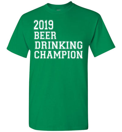 SportsMarket Premium Clothing Line-St. Paddy's Day Tshirt-2019 Beer Drinking Champion-Tshirt-Teescape-Turf Green-S-SportsMarkets