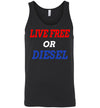 SportsMarket Premium Clothing Line-Live Free or Diesel Canvas Tank Top