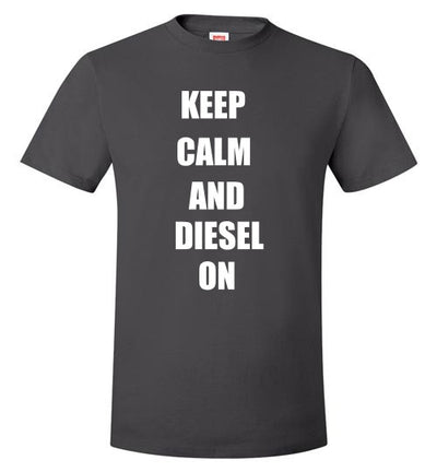 SportsMarket Premium Clothing Line-Keep Calm and Diesel On Hanes Tshirt