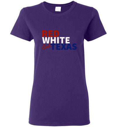 SPORTSMARKET PREMIUM CLOTHING LINE-RED WHITE & TX LADIES TSHIRT