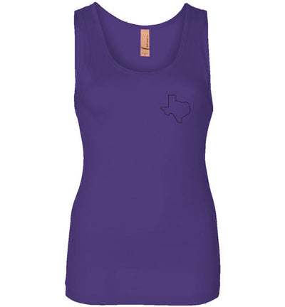 SportsMarket Premium Clothing Line-Texas Outline Next Level Ladies Tank