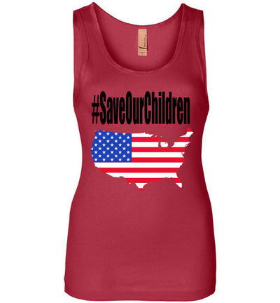 SportsMarket Premium Clothing Line-#SaveOurChildren America Ladies Next Level Tank