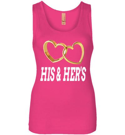 SportsMarket Premium Clothing Line-His & Her's Heart Rings Ladies Tank Top