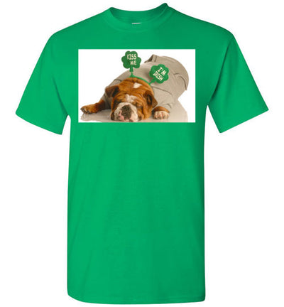 SportsMarket Premium Clothing Line-St. Paddy's Day-Dog Kiss Me Tshirt-Tshirt-SportsMarkets-Irish Green-S-SportsMarkets