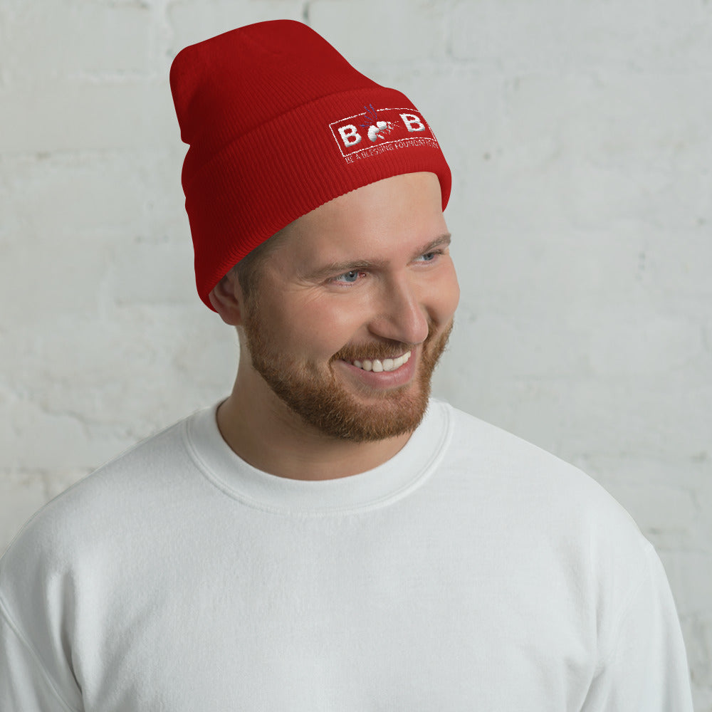 SportsMarket Premium Clothing Line-Be A Blessing 3D Logo Cuffed Beanie