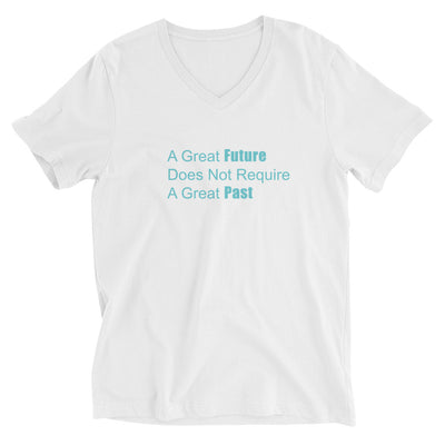 Unisex Short Sleeve V-Neck T-Shirt Teal "A Great Future"
